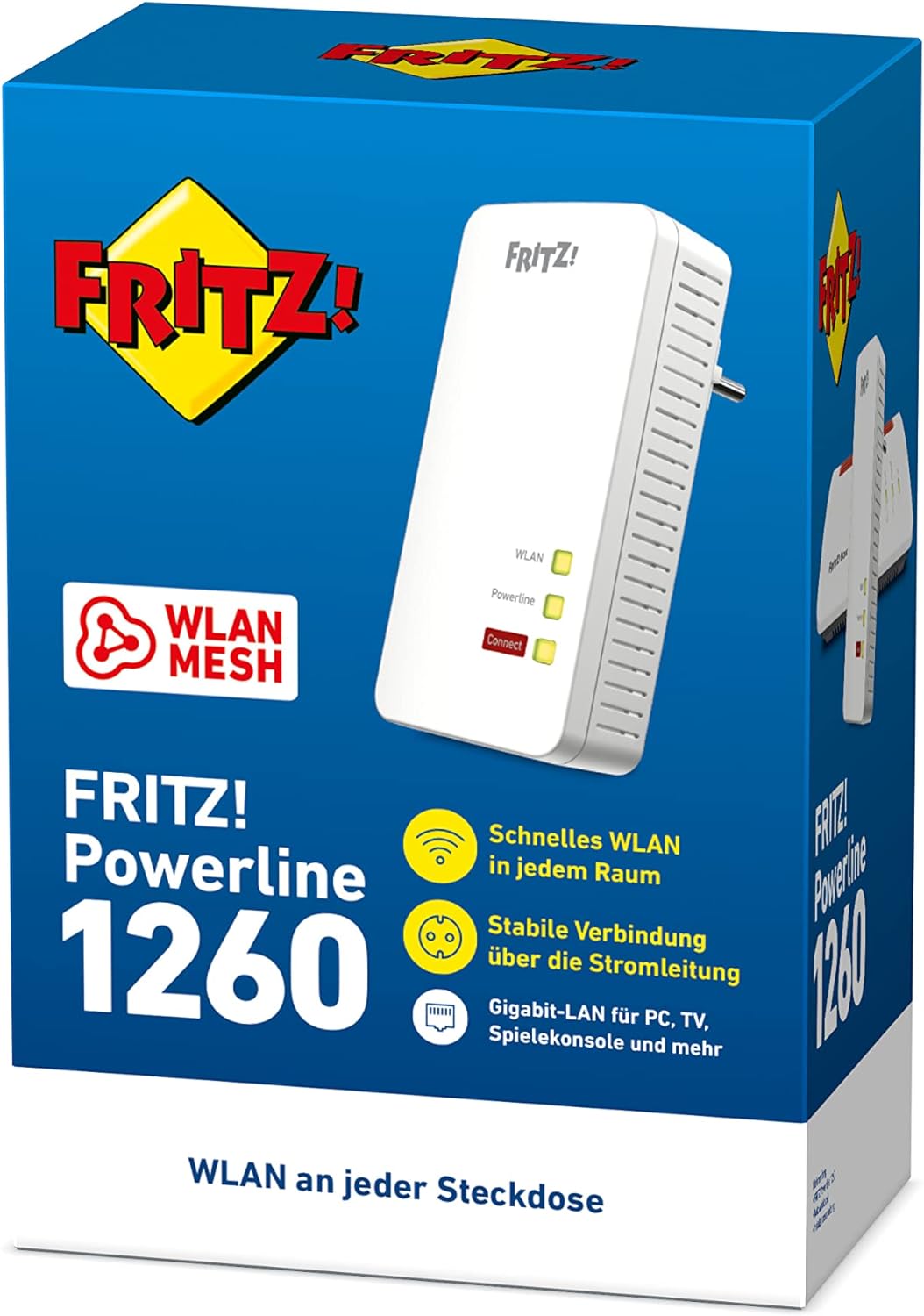 96374 FRITZ!Powerline 1260 Single Adapter Box